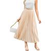 imageFlygo Pleated Skirts for Women Elastic High Waist ALine Midi Skirt Casual Flowy Swing Pleated SkirtChampagne