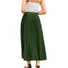 imageFlygo Pleated Skirts for Women Elastic High Waist ALine Midi Skirt Casual Flowy Swing Pleated SkirtGreen