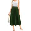 imageFlygo Pleated Skirts for Women Elastic High Waist ALine Midi Skirt Casual Flowy Swing Pleated SkirtGreen