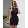 imageFlygo Summer Short Skirt Sets Women 2 Piece Outfits Crewneck Tank Vest Mini Skirt Set for GirlsBlack