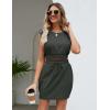 imageFlygo Summer Short Skirt Sets Women 2 Piece Outfits Crewneck Tank Vest Mini Skirt Set for GirlsDarkgrey