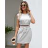 imageFlygo Summer Short Skirt Sets Women 2 Piece Outfits Crewneck Tank Vest Mini Skirt Set for GirlsLightgrey