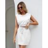imageFlygo Summer Short Skirt Sets Women 2 Piece Outfits Crewneck Tank Vest Mini Skirt Set for GirlsWhite