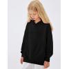 imageFlygo Unisex Girls Boys Embossed Pullover Hoodie Kids Basic Long Sleeve Soft Sweatshirt with PocketsBlack