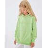imageFlygo Unisex Girls Boys Embossed Pullover Hoodie Kids Basic Long Sleeve Soft Sweatshirt with PocketsGreen