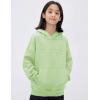 imageFlygo Unisex Girls Boys Embossed Pullover Hoodie Kids Basic Long Sleeve Soft Sweatshirt with PocketsGreen