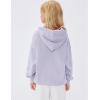 imageFlygo Unisex Girls Boys Embossed Pullover Hoodie Kids Basic Long Sleeve Soft Sweatshirt with PocketsLightpurple