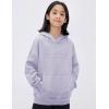 imageFlygo Unisex Girls Boys Embossed Pullover Hoodie Kids Basic Long Sleeve Soft Sweatshirt with PocketsLightpurple
