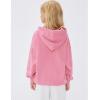 imageFlygo Unisex Girls Boys Embossed Pullover Hoodie Kids Basic Long Sleeve Soft Sweatshirt with PocketsPink