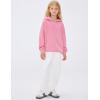 imageFlygo Unisex Girls Boys Embossed Pullover Hoodie Kids Basic Long Sleeve Soft Sweatshirt with PocketsPink