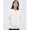 imageFlygo Unisex Girls Boys Embossed Pullover Hoodie Kids Basic Long Sleeve Soft Sweatshirt with PocketsWhite