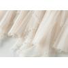 imageFlygo Womens A Line Ruffle Tulle Midi Skirt Embroidered Pearls Beading Fairy High Waisted Long Mesh Tutu SkirtsApricot