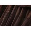 imageFlygo Womens A Line Ruffle Tulle Midi Skirt Embroidered Pearls Beading Fairy High Waisted Long Mesh Tutu SkirtsCoffee