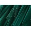 imageFlygo Womens A Line Ruffle Tulle Midi Skirt Embroidered Pearls Beading Fairy High Waisted Long Mesh Tutu SkirtsGreen