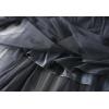 imageFlygo Womens A Line Ruffle Tulle Midi Skirt Embroidered Pearls Beading Fairy High Waisted Long Mesh Tutu SkirtsGrey