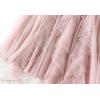 imageFlygo Womens A Line Ruffle Tulle Midi Skirt Embroidered Pearls Beading Fairy High Waisted Long Mesh Tutu SkirtsPink