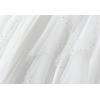 imageFlygo Womens A Line Ruffle Tulle Midi Skirt Embroidered Pearls Beading Fairy High Waisted Long Mesh Tutu SkirtsWhite