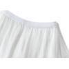 imageFlygo Womens A Line Ruffle Tulle Midi Skirt Embroidered Pearls Beading Fairy High Waisted Long Mesh Tutu SkirtsWhite