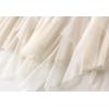 imageFlygo Womens A Line Ruffle Tulle Midi Skirt High Waisted Fairy Long Mesh Tutu SkirtsApricot