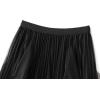 imageFlygo Womens A Line Ruffle Tulle Midi Skirt High Waisted Fairy Long Mesh Tutu SkirtsBlack
