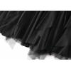 imageFlygo Womens A Line Ruffle Tulle Midi Skirt High Waisted Fairy Long Mesh Tutu SkirtsBlack