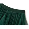 imageFlygo Womens A Line Ruffle Tulle Midi Skirt High Waisted Fairy Long Mesh Tutu SkirtsGreen