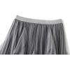 imageFlygo Womens A Line Ruffle Tulle Midi Skirt High Waisted Fairy Long Mesh Tutu SkirtsGrey