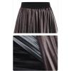imageFlygo Womens ALine Elastic High Waisted Pleated Flared Vintage Midi Swing SkirtBlack