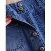 imageFlygo Womens Casual High Waisted Button Down ALine Midi Long Denim SkirtBlue