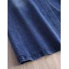 imageFlygo Womens Casual High Waisted Button Down ALine Midi Long Denim SkirtBlue