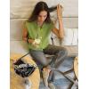 imageFlygo Womens Crochet Sweater Vest Sleeveless 2025 Trendy Spring Summer Tops Button Crop Chunky Knit Sweaters CardiganGreen