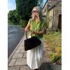 imageFlygo Womens Crochet Sweater Vest Sleeveless 2025 Trendy Spring Summer Tops Button Crop Chunky Knit Sweaters CardiganGreen