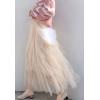 imageFlygo Womens Elastic Waist Ballet Layered Princess Mesh Tulle Long SkirtApricot
