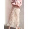imageFlygo Womens Elastic Waist Ballet Layered Princess Mesh Tulle Long SkirtApricot