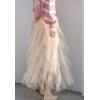 imageFlygo Womens Elastic Waist Ballet Layered Princess Mesh Tulle Long SkirtApricot