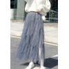 imageFlygo Womens Elastic Waist Ballet Layered Princess Mesh Tulle Long SkirtGrey