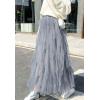 imageFlygo Womens Elastic Waist Ballet Layered Princess Mesh Tulle Long SkirtGrey