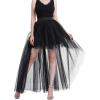 imageFlygo Womens Elastic Waist Dovetail Fluffy Tulle SkirtBalck