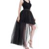 imageFlygo Womens Elastic Waist Dovetail Fluffy Tulle SkirtBalck