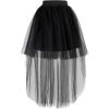 imageFlygo Womens Elastic Waist Dovetail Fluffy Tulle SkirtBalck