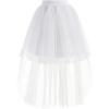 imageFlygo Womens Elastic Waist Dovetail Fluffy Tulle SkirtWhite