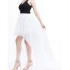 imageFlygo Womens Elastic Waist Dovetail Fluffy Tulle SkirtWhite
