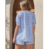 imageFlygo Womens Floral Pajamas Sets 2 Piece Lounge Set Button Down Tops and Soft Shorts Sleepwear with PocketsBlue