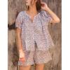 imageFlygo Womens Floral Pajamas Sets 2 Piece Lounge Set Button Down Tops and Soft Shorts Sleepwear with PocketsRed