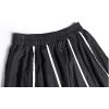 imageFlygo Womens High Elastic Waist A Line Stripe Mid Length Flared SkirtsBlack