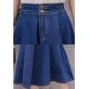 imageFlygo Womens High Waist Button Front ALine Flare Midi Long Denim SkirtLight Blue