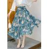 imageFlygo Womens High Waist Pleated Chiffon Boho Floral Flowy Midi SkirtFlower 1