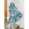 imageFlygo Womens High Waist Pleated Chiffon Boho Floral Flowy Midi SkirtFlower 1