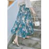 imageFlygo Womens High Waist Pleated Chiffon Boho Floral Flowy Midi SkirtFlower 1