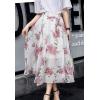 imageFlygo Womens High Waist Pleated Chiffon Boho Floral Flowy Midi SkirtFlower 2